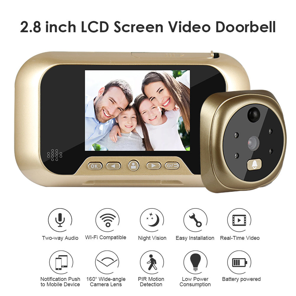 2.8 Inch Infrared Night Vision Camera Video Intelligent Electronic Peephole Visual Peephole Doorbell
