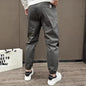Men's Casual Pants Fashionable All-match Solid Color Breasted Stitching Loose