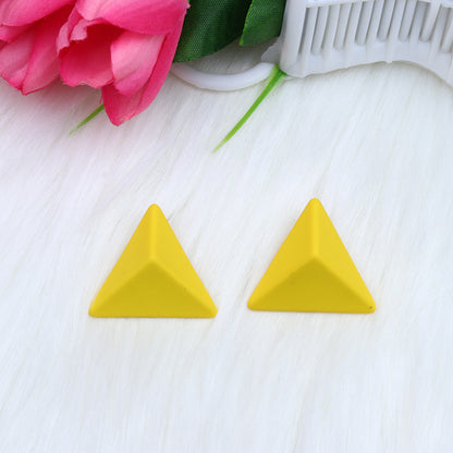 12 Color Triangle Three-dimensional Spray Paint Ear Studs