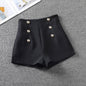 High Waist Double Breasted Design Suit Shorts