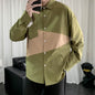 Shirt Men's Long Sleeve Stitching Loose Casual Jacket