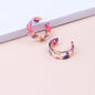 European And American Geometric C- Ring Acetate Earrings Simple And Stylish Personality Translucent Corrugated