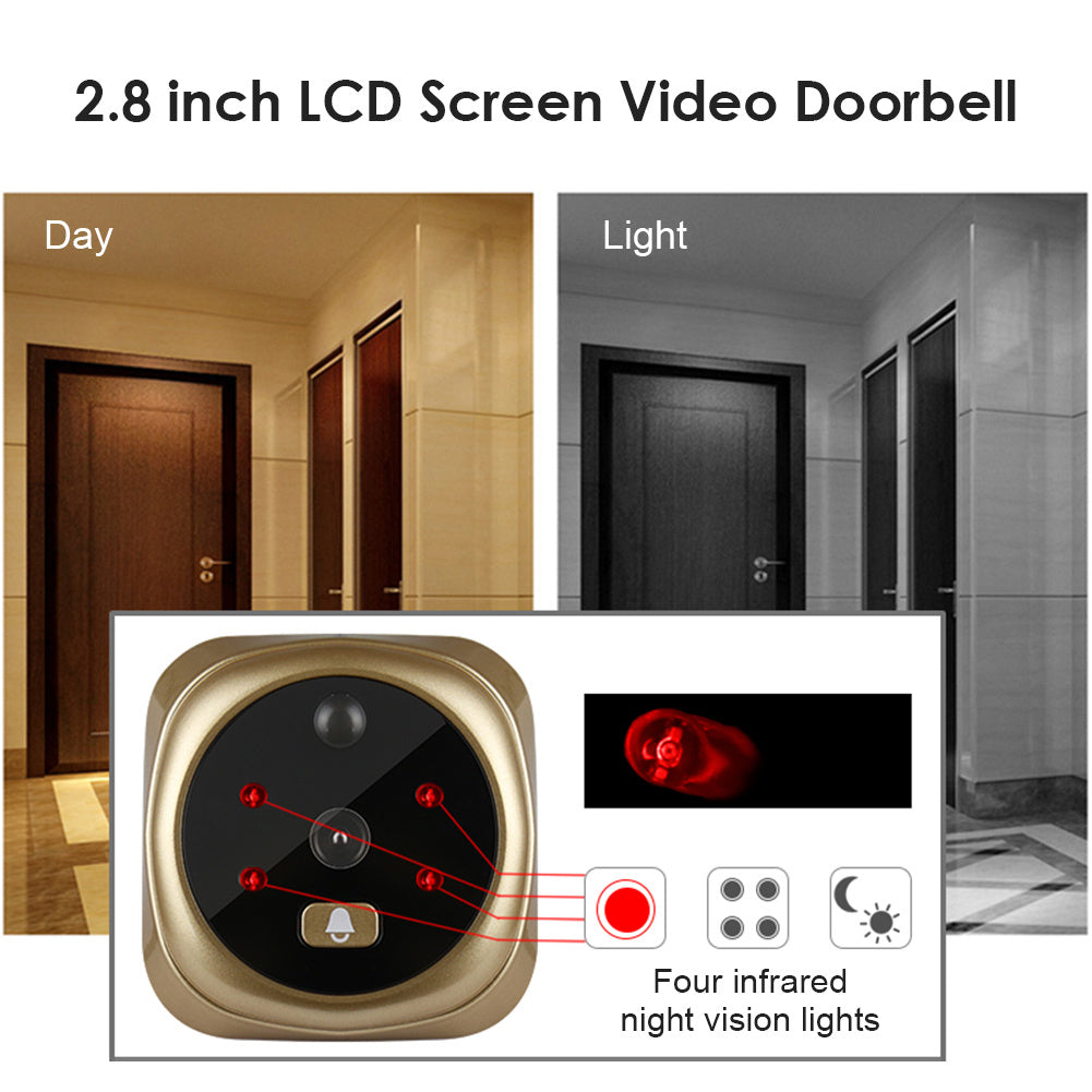 2.8 Inch Infrared Night Vision Camera Video Intelligent Electronic Peephole Visual Peephole Doorbell
