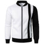 Zipped Stand Collar Multicolor Hoodie Casual Jacket